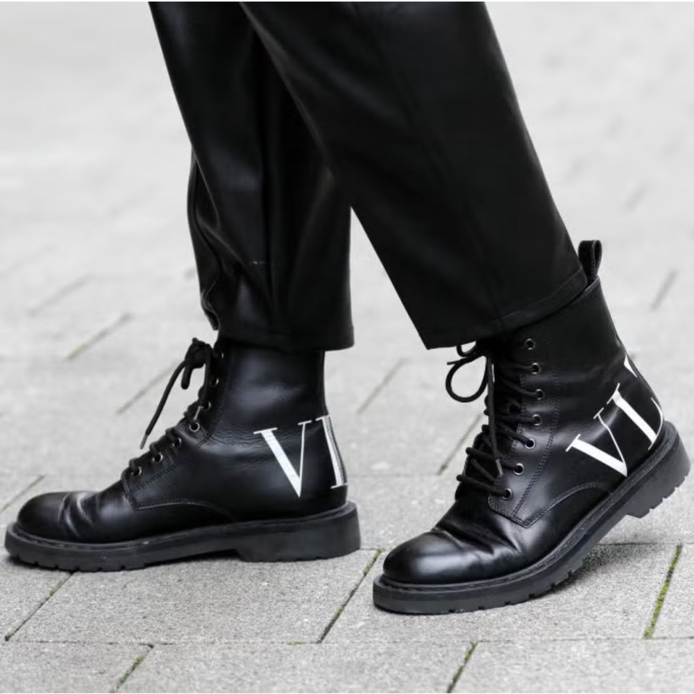 Valentino Garavani Black Combat Boots